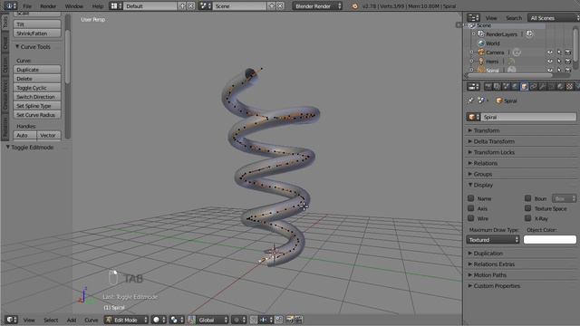Blender, spiral curve (not a tutorial) смотреть онлайн