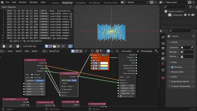 Blender Sverchok - Twist interferes hexagonal grid frames смотреть онлайн