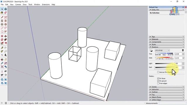 (தமிழ்)Tamil - Part 43 Working with Shadows in Sketchup , Explained each everything in shadow tab смотреть онлайн