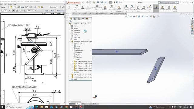 11.Assembly of rectangular tube stand for soup boiler by using solidworks смотреть онлайн