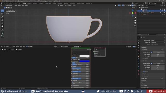 How to make a procedural glazed ceramic material in Blender 3.5 | #textures #materials смотреть онлайн