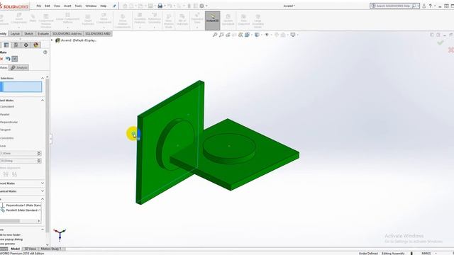 Mate Standard Perpendicular - Solidworks смотреть онлайн