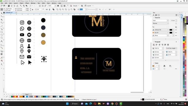 How to design a business card | Professional business card design | CorelDraw Tutorial смотреть онлайн