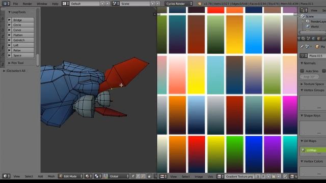 Quick coloring model with gradient texture in Blender смотреть онлайн