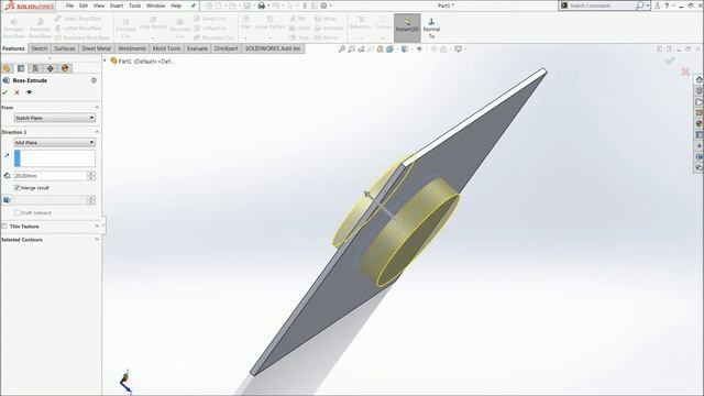 Indent feature in SOLIDWORKS смотреть онлайн
