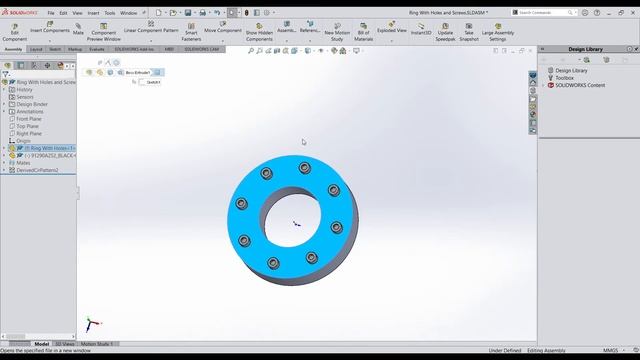 A Fast Way to Add Screws to Solidworks Assemblies - Pattern Driven Component Pattern смотреть онлайн