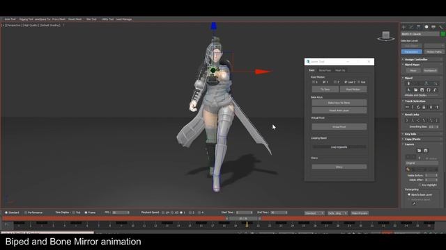 Biped and bone mirror animation смотреть онлайн