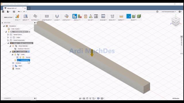 Autodesk Fusion 360 Tutorial - Modal Frequencies of the Model with Gravity Load смотреть онлайн