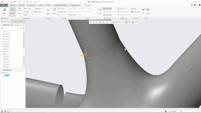 Align Curvature Is Available in Freestyle | Creo 5.0 смотреть онлайн