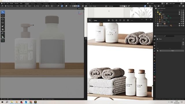FBX To Blender [001]. Bathroom Decor. Адаптация модели с 3ddd в Cycles Blender [Timelapse]