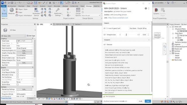 Revit Dynamo Chat GPT3 Singing staying alive from revit Dynamo смотреть онлайн