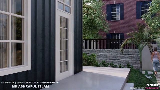 Metal Two-Storey House landscape Design | Visualization & Walkthrough By Hollow Raful смотреть онлайн