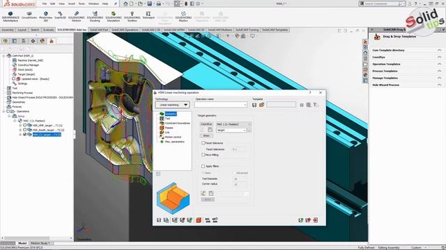SOLIDCAM Tutorial "Operación HSM" смотреть онлайн
