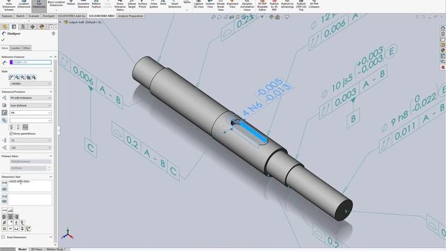 Creating and Tolerancing a shaft key seat using solidworks MBD смотреть онлайн