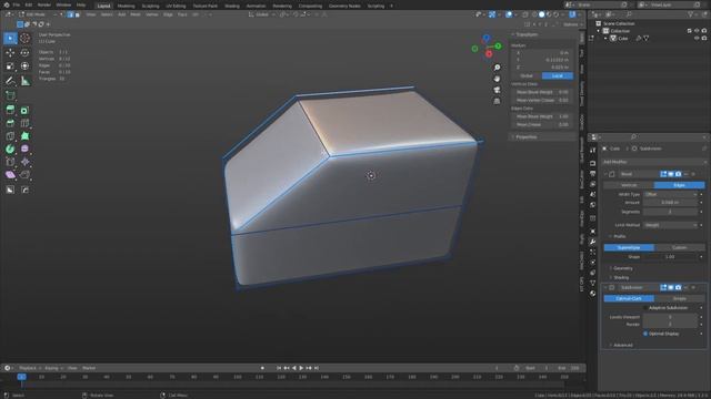 Blender - Bevel Weight + SubD