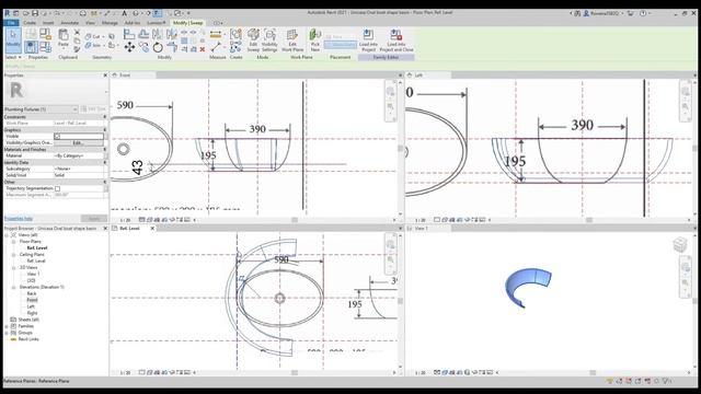 Revit family creation: Create an Oval shaped Basin смотреть онлайн