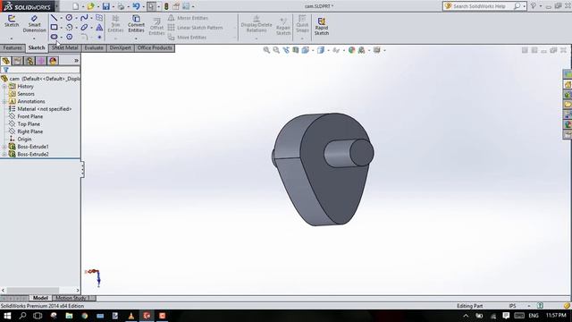 Solution of cam mate problem in SolidWorks смотреть онлайн