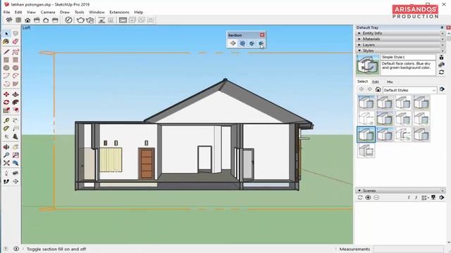 Mengatur Tampilan Section (Potongan Gambar) di Sketchup 2019 смотреть онлайн