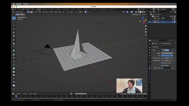 How to use the Smooth Laplacian modifier смотреть онлайн