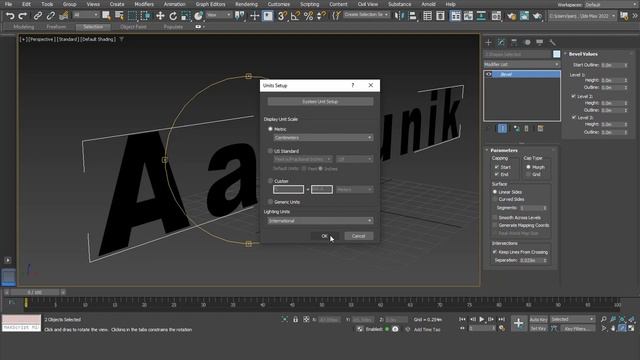 3ds max Text bevel modifier Part-2 tutorial beginner 2023 смотреть онлайн