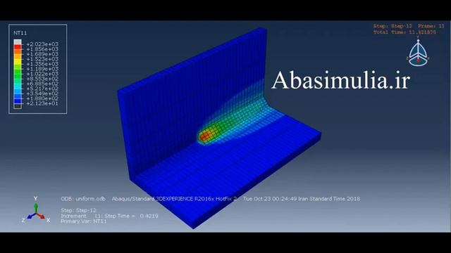welding simulation by abaqus www.abasimulia.ir @abaqus_welding welding temperature смотреть онлайн