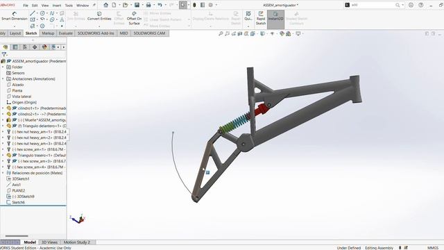 SOLIDWORKS Student Edition Academic Use Only ASSEM amortiguador 2023 05 23 20 28 57 смотреть онлайн