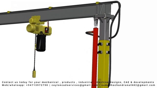 Height-adjustable gantry crane | solidworks 2022 | смотреть онлайн