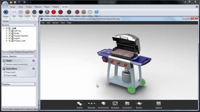 SpaceClaim Tutorial 5.4 KeyShot смотреть онлайн