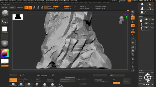Zbrush quick rock Sculpting [40min] смотреть онлайн