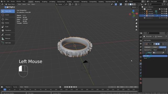Blender Tutorial - Write something on the ring смотреть онлайн
