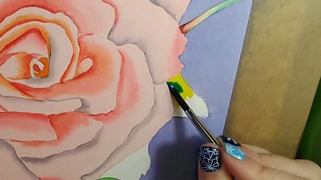 Watercolor Rose Leaves (How to paint!) смотреть онлайн