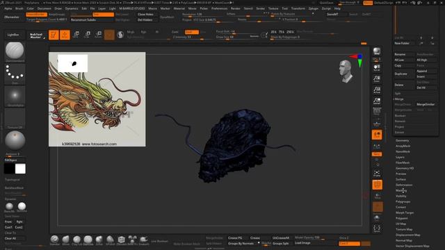 ZBRUSH DRAGON(Part 1),speed sculpt смотреть онлайн