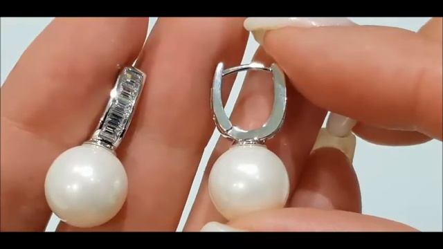 Серьги с кристаллами Сваровски и искуственным жемчугом смотреть онлайн