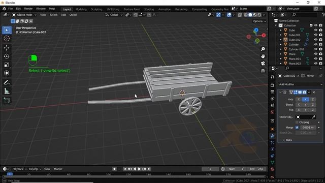 Blender 3.2 - Wooden Cart Modelling tutorial in blender смотреть онлайн
