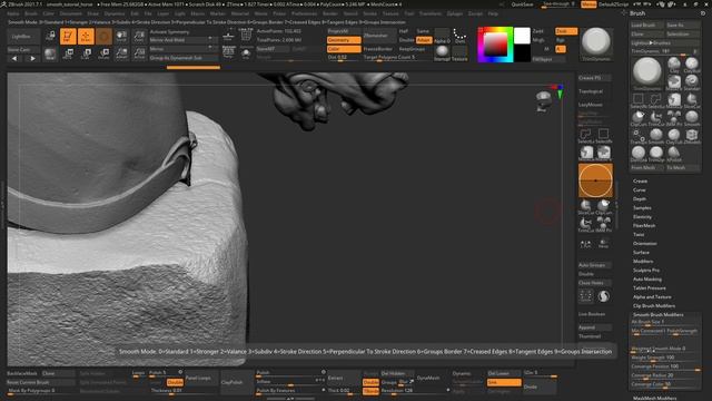 ZBrush • Smooth Brush Modifiers • Smooth Brushes