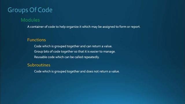 26. VBA - Grouping Our Code (Programming In Microsoft Access 2013) смотреть онлайн