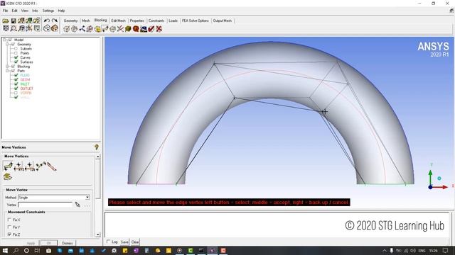 ANSYS ICEM CFD How To Make | Every Monday | 3D Structured Grid (Refined O Grid) for C-Shape Pipe смотреть онлайн