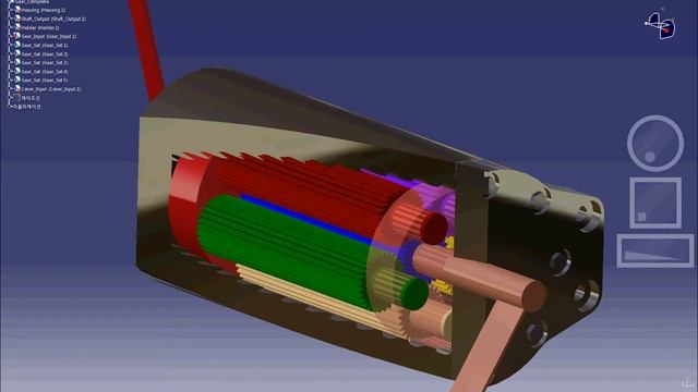 Decelerator 4:1 - CATIA DMU Kinematics Simulator смотреть онлайн