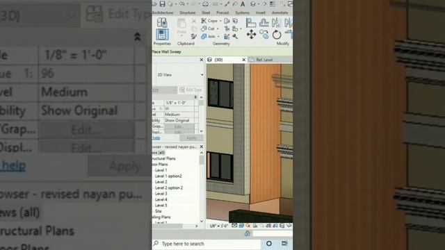 wall Sweep in Revit Shorts#bim #revitarchitecture #revittutorials #shortvideo #shorts #revit смотреть онлайн