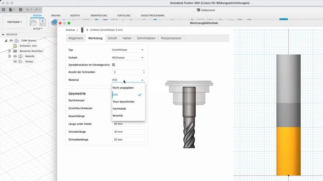 Fusion 360: Fräser in der Werkzeugbibliothek anlegen – Fusion für Anfänger смотреть онлайн