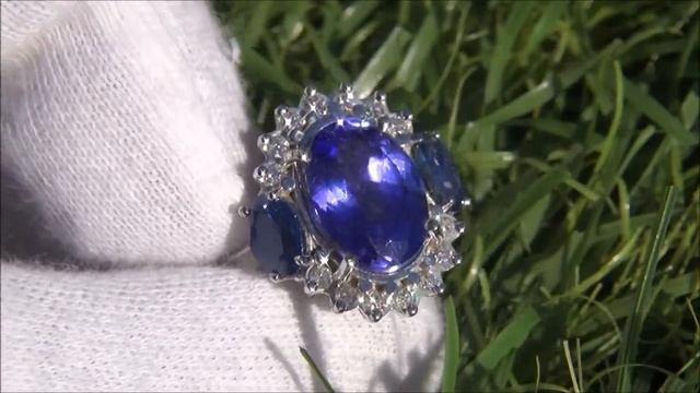 Aaa Tanzanite And Natural Diamond RING смотреть онлайн