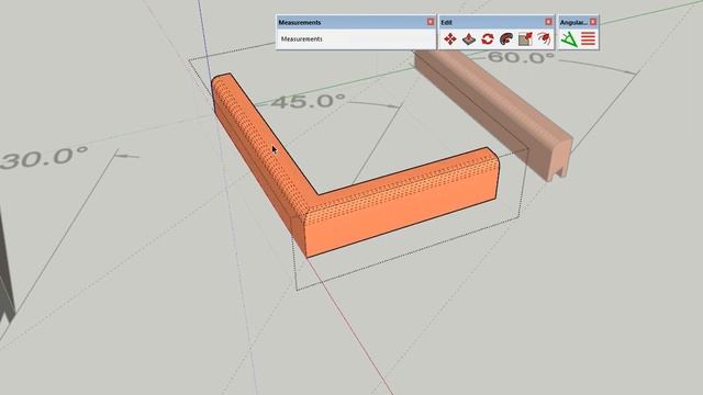 Cutting a miter in SketchUp (web, iPad or desktop) смотреть онлайн