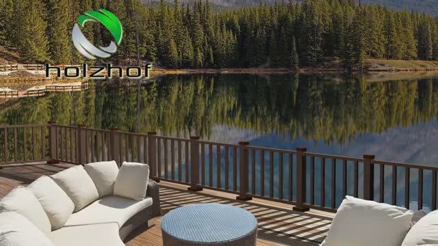 Ограждение для садовой террасы из ДПК 'Фактура дерева' смотреть онлайн