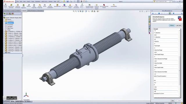 solidworks | Drive Works Demo| creating 3d automatic cad Ball Screw drive model смотреть онлайн