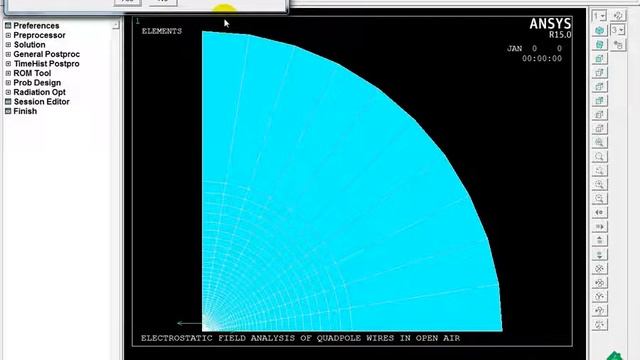 Electrostatic Field Analysis of Quadpole Wires in Open Air- ANSYS смотреть онлайн