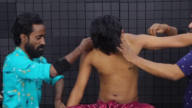 Double Barber Body Cracking | Epic Head & Body Massage By Asim & Tapas | ASMR