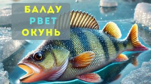 Ловля на балду в действии! Трофейный окунь - рыбалка зимой на реке!
