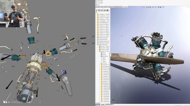 Collaborative design review in VR with Mindesk + SolidWorks 2019 смотреть онлайн