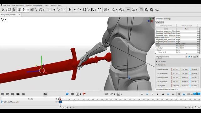 Cascadeur Attach Weapon To Hand