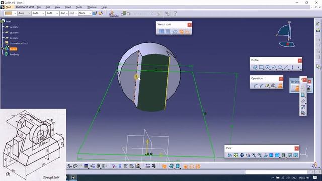 Part Modelling | For Beginners | Practice models for Catia V5 #5 смотреть онлайн